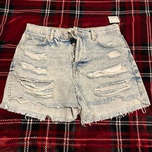 NWT We The Free High Rise Distressed Denim Shorts | Size 28